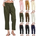 thumbnail image 1 of Bovxnpu Corduroy Pants for Women Straight Leg Pants Casual Pants Women Elastic Waist With Pockets Pull On Casual Trousers Soft Comfy, 1 of 9