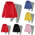thumbnail image 1 of Bovxnpu Fall Outfits Set for Toddler Girl Boy, Toddler Baby Boy Girl Hooded Sweatshirt and Pants Set Fall Winter Jogger Pants Outfit Suit 13-14 Years, 1 of 8