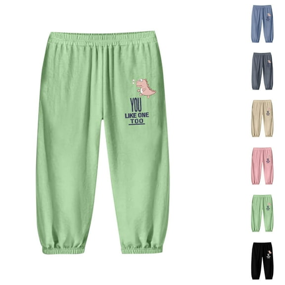 Bovxnpu Fall Winter Boys Girls Pants, Toddlers Cotton Jogger Pants Loose Pants, Boys' Mosquito Repellent Pants Thin Summer Mid Size Pants For Girls' Summer Pants For Children's Casual Sports Pants