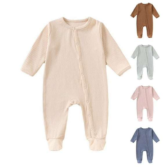 Bovxnpu Fall Winter Newborn Bodysuit, Infant Footed Pajamas Footie, Children's Long Sleeved Long Crawling Clothes born Jumpsuit With Foot Bag Foot Bag Fart Bag Crawling Clothes Long Crawling Clothes