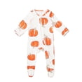 thumbnail image 1 of Bovxnpu Fall Winter Newborn Bodysuit, Infant Footed Pajamas Footie, Children's Spring And Fall Long Sleeved Halloween Pumpkin Pattern Jumpsuit Crawling Clothes Foot Hugging Clothes, 1 of 7