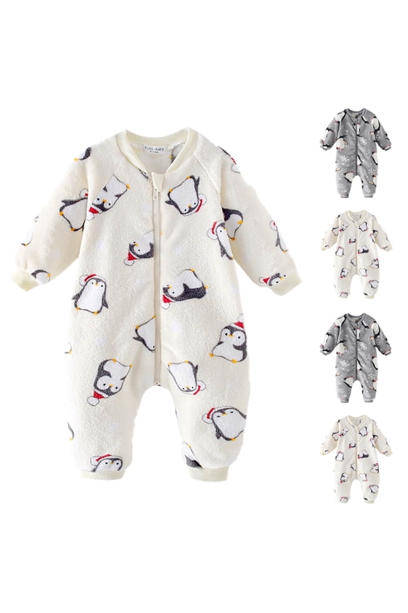 Fall Winter Newborn Bodysuit, Infant Rompers, Children's Clothing Thickened And Jumpsuit For Boys And Girls Warm And Long Climbing Clothes