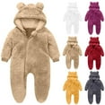 thumbnail image 1 of Bovxnpu Fall Winter Newborn Bodysuit, Infant Rompers, Crawling Clothes Long Jumpsuit Solid Color Jumpsuit Hooded Jumpsuit born Pajamas, 1 of 4