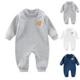 thumbnail image 1 of Bovxnpu Fall Winter Newborn Bodysuit, Infant Rompers, Crawling Clothes Spring And Fall Warm Sports Jumpsuit With Fleece born Bear Home Clothes, 1 of 4