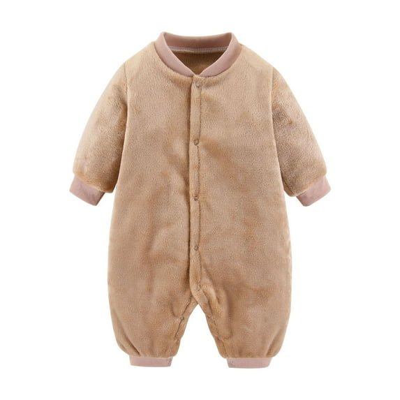 Bovxnpu Fall Winter Newborn Bodysuit, Infant Rompers, Toddler Kids Boys And Girls Solid Color Cute Long Sleeve Romper Jumpsuits