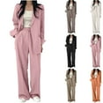 thumbnail image 1 of Bovxnpu Fall Winter Outfits for Women, Women 2 Piece Outfits Set Fashion Elegant Office Blazer Lapel Tracksuit Airport Travel Outfit Workout Clothing, 1 of 5