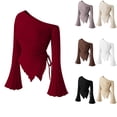 thumbnail image 1 of Bovxnpu Fall Winter Plus Size Tops for Women, Womens Off Shoulder Sweatshirt Drop Shoulder Oversized Long Sleeve Pullover Top, 1 of 5
