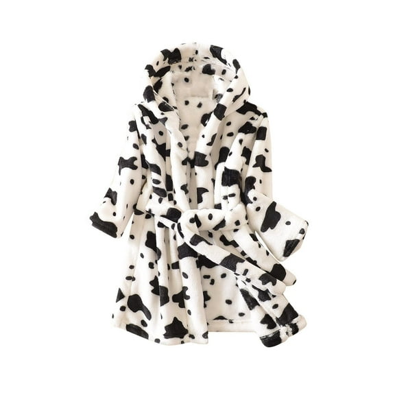 Bovxnpu Fall Winter Toddler Boy Girl Robes Girls Bathrobes, Girls Fleece Hooded Robes Toddler Warm Fuzzy Bathrobe Solid Color Silk Hooded Bathrobe for Kids Homewear Sleepwear