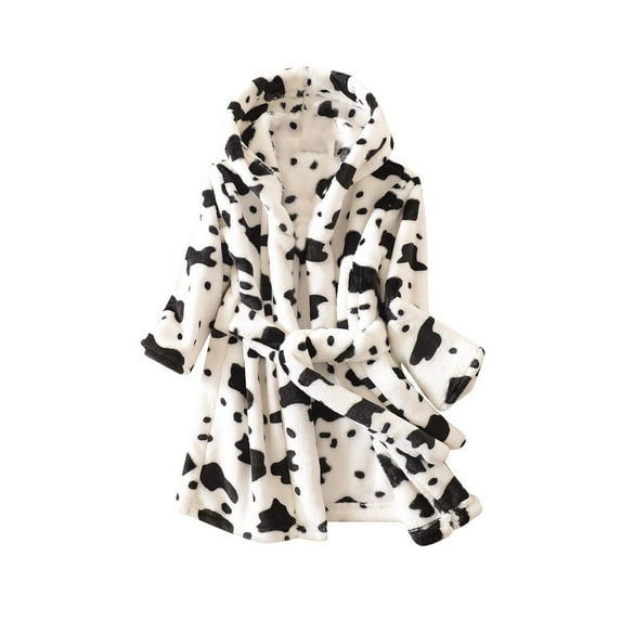 Bovxnpu Fall Winter Toddler Boy Girl Robes Girls Bathrobes, Girls Fleece Hooded Robes Toddler Warm Fuzzy Bathrobe Solid Color Silk Hooded Bathrobe for Kids Homewear Sleepwear