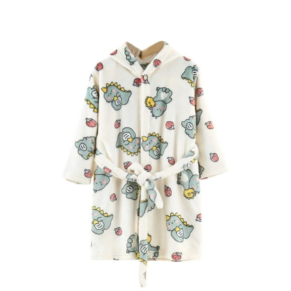Bovxnpu Fall Winter Toddler Boy Girl Robes Girls Bathrobes, Girls Fleece Hooded Robes Toddler Warm Fuzzy Bathrobe Solid Color Silk Hooded Bathrobe for Kids Homewear Sleepwear