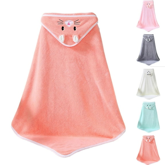 Bovxnpu Fall Winter Toddler Boy Girl Robes Girls Bathrobes, Toddler Warm Fuzzy Bathrobe Fleece Hooded Wrap with Embroidery for Girls Sleepwear