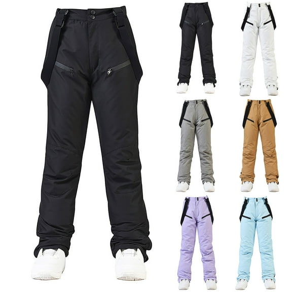 Bovxnpu Fall Womens Pants Plus Size, Women Ski Pants Large Warm Windproof Strap Pants Ski Pants Pants XXL