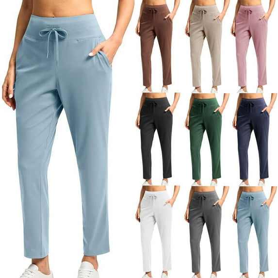 Bovxnpu Fall Womens Pants Plus Size, Womens Business Casual Pants Yogo Pants Workout Athletic Pants Elastic Waist Fitness Pants Activewear Workwear M