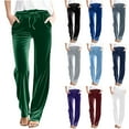 thumbnail image 1 of Bovxnpu Fall Womens Pants Plus Size, Womens Casual Pants Straight Wide Leg Trousers Loose Leisure Sports Elasticity Pants With Pocket Spring Fall Clothes XXL, 1 of 7