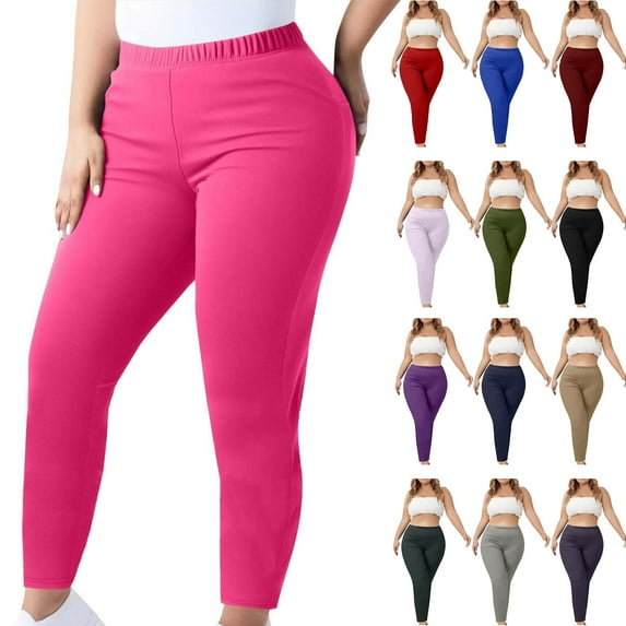 Bovxnpu Fall Womens Pants Plus Size, Womens Leggings Plus Size Yogo Pants Athletic Pants Elastic Waist Activewear Long Pants XXXL