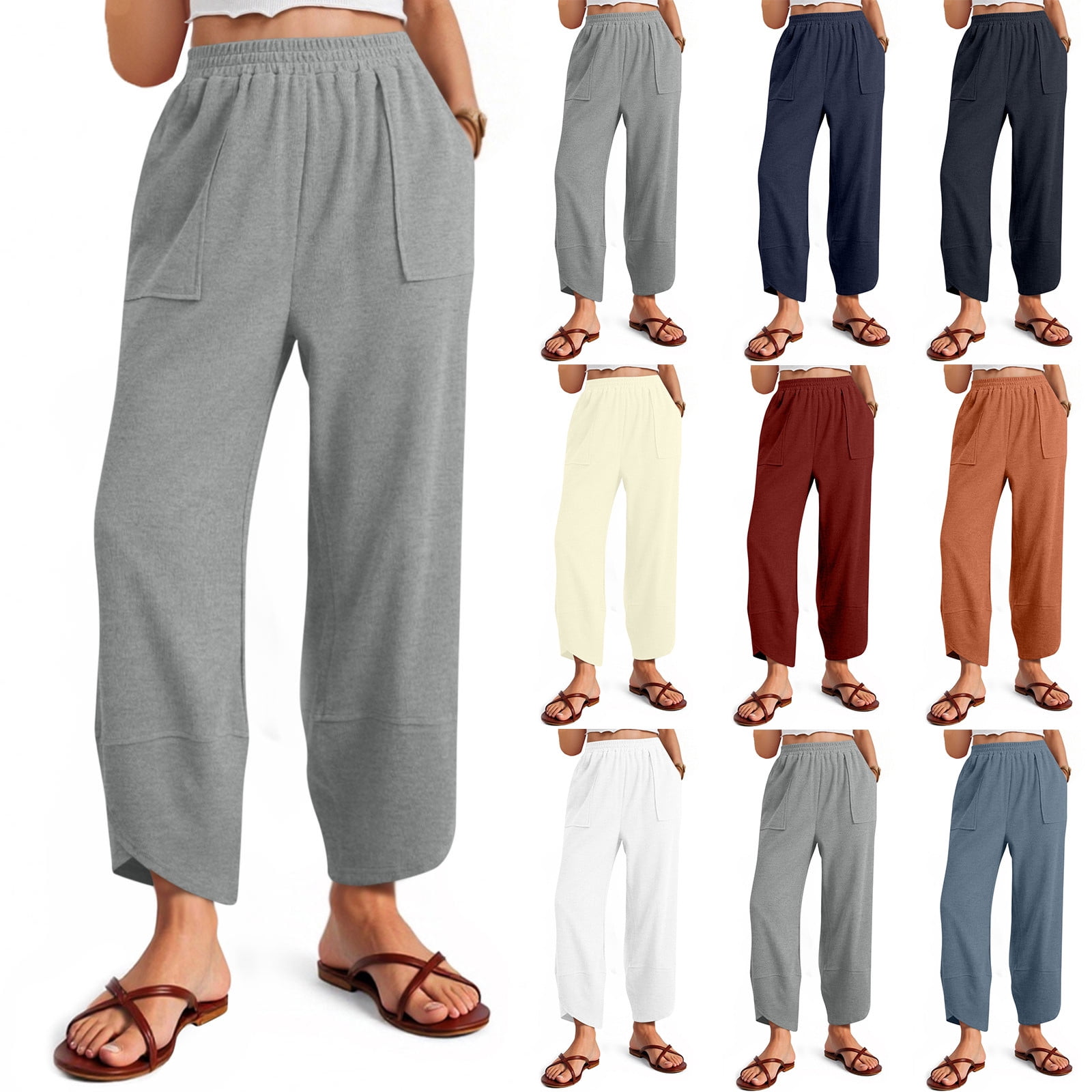 Women Plus Size Straight-Fit Winter Fleece Pants- Brown