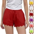 thumbnail image 1 of Bovxnpu Girls Cotton Casual Shorts Lace Shorts With Drawstring Cotton Linen Girls Fashion Shorts, 1 of 9