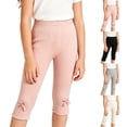 thumbnail image 1 of Bovxnpu Girls Leggings Kids Capris Pants Warm Casual Fall Cropped Leggings Bottoms, 1 of 10
