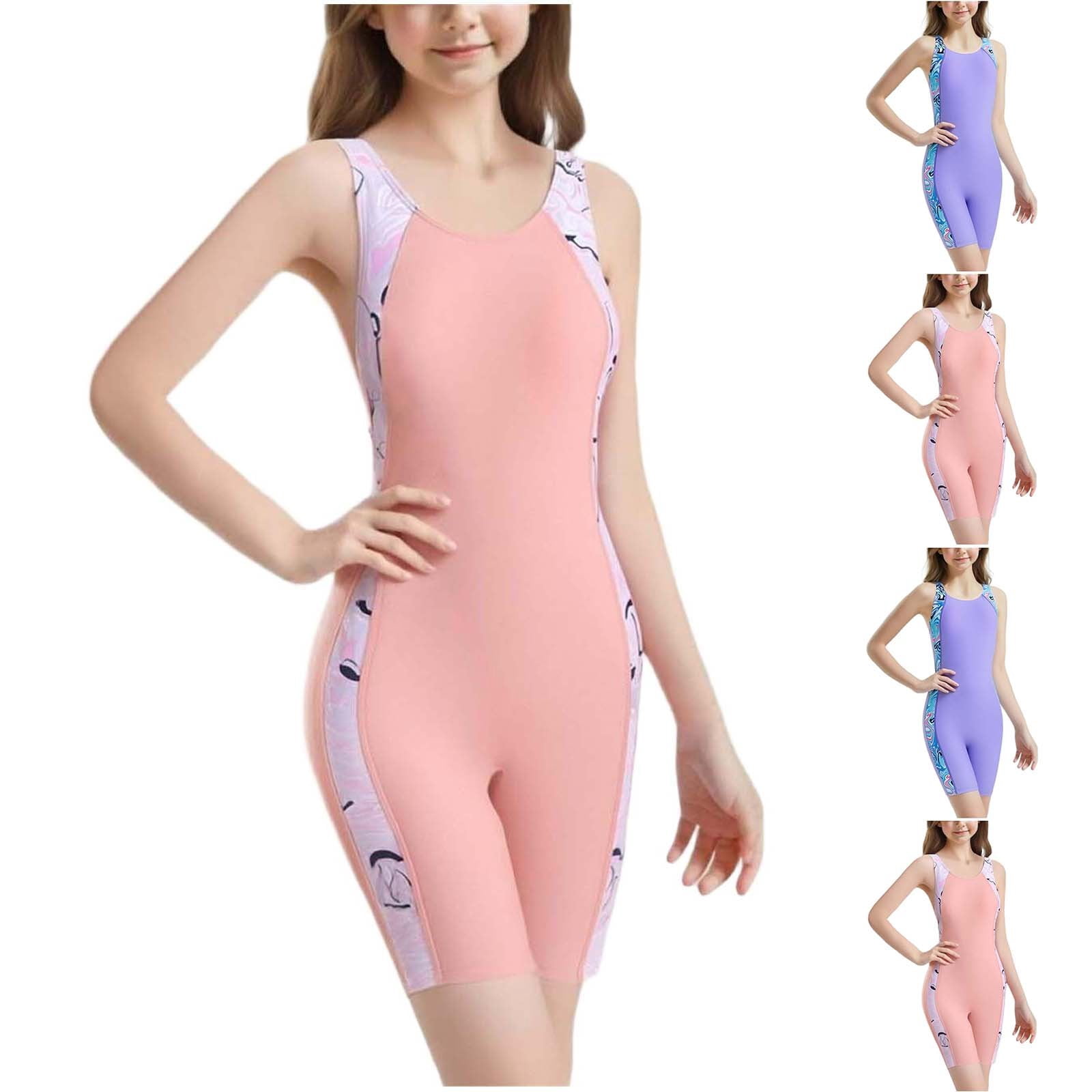 Bovxnpu Girls One Piece Swimsuit Girls Graphic Short Sleeve Sun ...