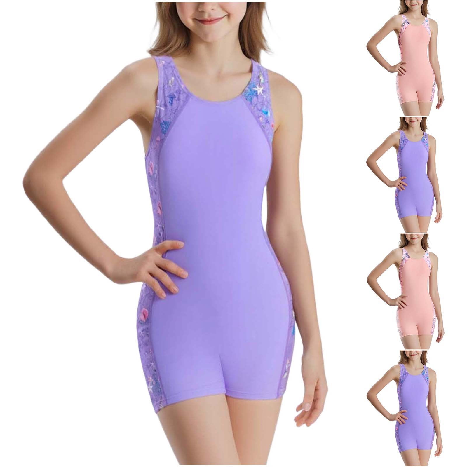 Bovxnpu Girls One Piece Swimsuit Girls Graphic Short Sleeve Sun ...