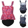 thumbnail image 1 of Bovxnpu Girls One Piece Swimsuit Girls Solid Ruffled Three-Piece Separates Set with Swimwear (Girl's or Girl's Plus), 1 of 10