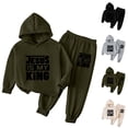 thumbnail image 1 of Bovxnpu Girls Outfits Set Long Sleeve Pants Set Kids Hooded Sweatshirt Long Sleeve 2 Piece Bow Graphic Sleepwear, 1 of 7