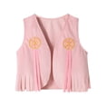 thumbnail image 1 of Bovxnpu Girls Outwear Jackets Western Denim Fringe Vests Holiday Jacket Outfits, 1 of 8