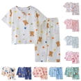 thumbnail image 1 of Bovxnpu Girls' Pajama Sets 2 Piece Lounge Sets Summer Short Sleeve Graphic Crew Neck T-shirt and Pant Set Unisex Loungewear Summer 2 Piece Outfits, 1 of 5