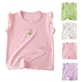 thumbnail image 1 of Bovxnpu Girls Short Sleeve T Shirts Undershirt Kids Summer Tops School Tee Girl Summer Fashion Lace Sleeves Round Neck Short Sleeve Top, 1 of 4