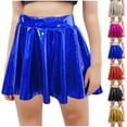 thumbnail image 1 of Bovxnpu Girls Skirt Girls Metallic Skater Skirts Shiny Flared Holographic Skort Girls Dance Outfit Summer Outfits, 1 of 5