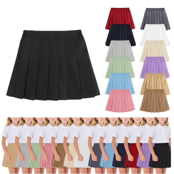 Bovxnpu Girls Skirt Girls School Uniform Pleated Skirt Kids Tennis Skirt School Girl Outfit