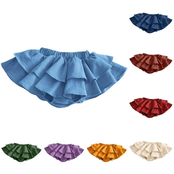 Bovxnpu Girls Skirt Girls Skirt Kids Casual Ruffle Skort School Uniform Skirts for Girls School Girl Outfit