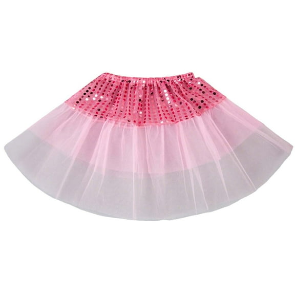 Bovxnpu Girls Skirt Toddler Girls Layered Tutus Skirt Sparkling Sequin Dance Skirts Girls Dance Outfit Summer Outfits