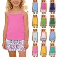 thumbnail image 1 of Bovxnpu Girls Summer Clothing Sets Girls Floral Graphic Cotton Tank Top Shorts Comfortable 2 Piece Set, 1 of 8