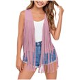thumbnail image 1 of Bovxnpu Girls Tops Sleeveless Waistcoat Cardigans, Girls Suede Fringe Vest Sleeveless Boho Tassels Jacket Cardigan 3 Years, 1 of 5