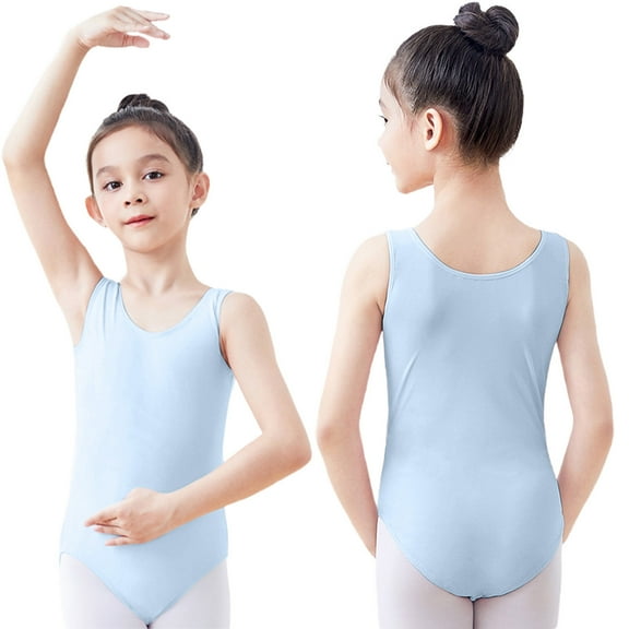 Bovxnpu Gymnastics Leotards for Girls, Leotard for Girls Gymnastics Sleeveless One Piece Biketards Dance Outfit 7-8 Years
