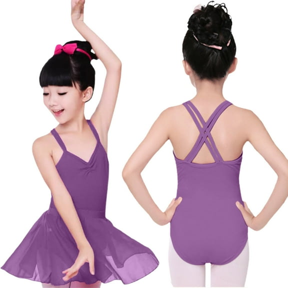Bovxnpu Gymnastics Leotards for Girls, Toddler Girls Dance Outfits Camisole Style Dance Leotards Dress with Soft Fabric 11-12 Years