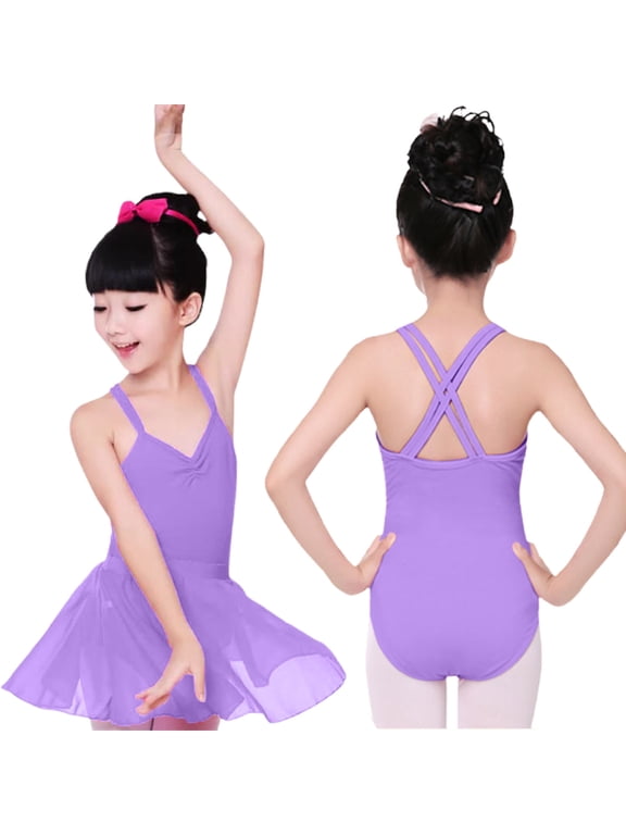 Gymnastics Leotards for Girls, Toddler Girls Dance Outfits Camisole Style Dance Leotards Dress with Soft Fabric 7-8 Years