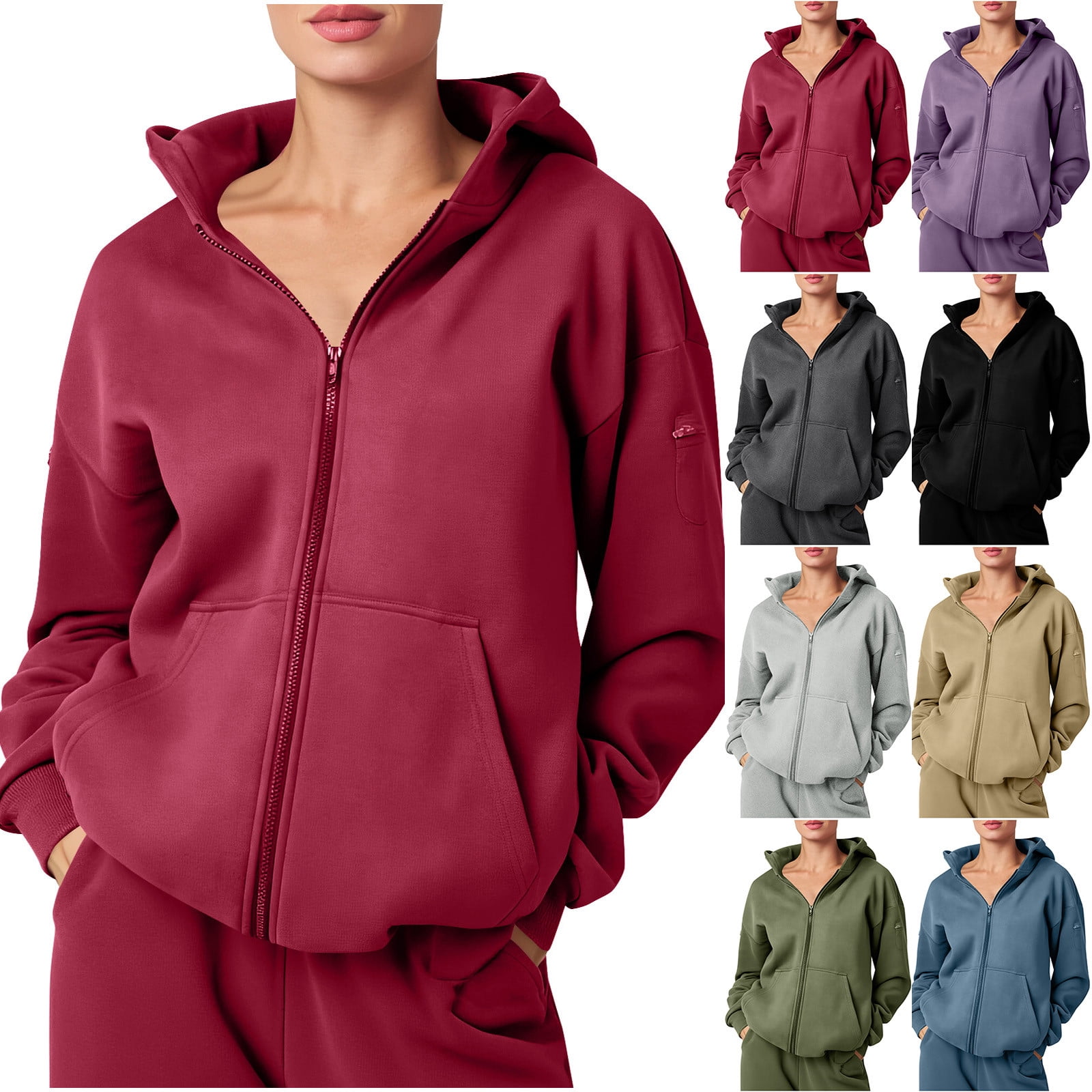 Women Clothing Autumn Winter Hooded Sweatshirt Long Sleeved Sports Casual Suit main image 1