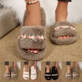 thumbnail image 1 of Bovxnpu House Slippers for Women Casual Indoor/Outdoor Shoes, Women's Fall And Winter Trend Flat Soft Warm Sandals Comfy Indoor House Shoes, 1 of 8