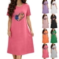 thumbnail image 1 of Bovxnpu Independence Day Womens Nightgowns Sleepshirts Nightshirts Pajama Dress Sleep Gown Plus Size Print Crew Neck Sleepwear, 1 of 7