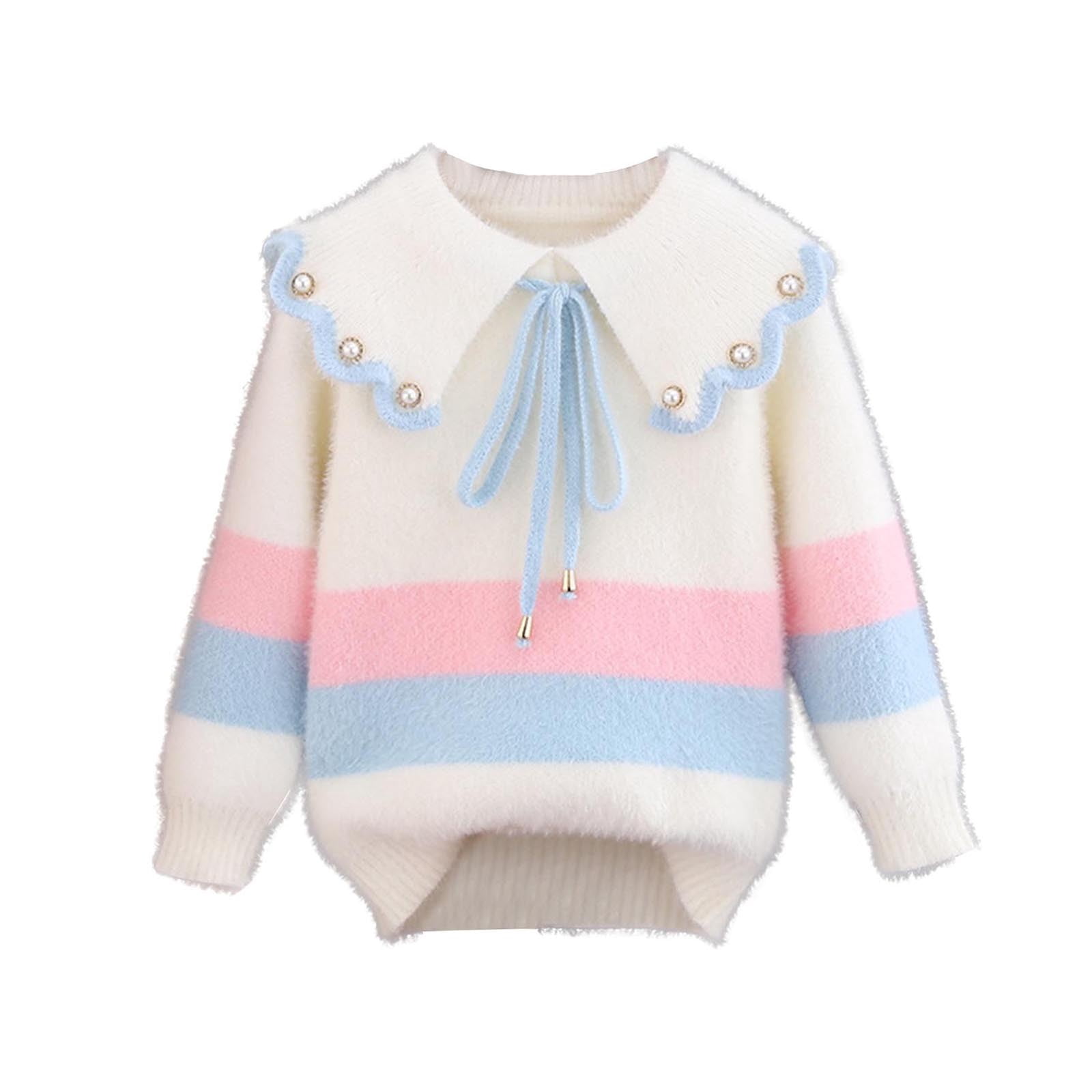 Gymboree Baby Girls' & Toddler Long Sleeve Pullover Sweater - Combed Cotton With Crochet Ghosts