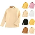 thumbnail image 1 of Bovxnpu Kids Toddler Fall Outfits Winter Clothes, Kids Winter Undershirt Fleece Shirts Pullover Tops Solid Color Turtleneck Long Sleeve Shirts, 1 of 4