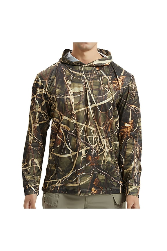 Long Sleeve Shirts for Men Sun Protection, Men's Summer Lightweight Breathable Camouflage Sun Protection Quickly Dry Crew Neck Long Sleeve Outdoor Casual Tops