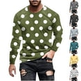 thumbnail image 1 of Bovxnpu Long Sleeve Shirts for Men Pullover Tee, Men's Long Sleeve Crew Neck Polka Print Trendy Casual Casual Comfy Tops, 1 of 5