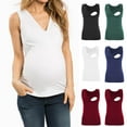 thumbnail image 1 of Bovxnpu Maternity Clothes For Women, Women's Maternity Tank Top Pregnancy Shirt, Women's Summer Solid Color Lactation T-shirt-Neck Tank Blouses XXL, 1 of 5