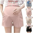 thumbnail image 1 of Bovxnpu Maternity Clothes For Women, Women's Maternity Shorts Over The Belly Cotton Casual Shorts, Pregnant Woman Plus Size Breathable High Waist Support Adjustable Pregnancy Pants XL, 1 of 9
