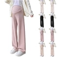 thumbnail image 1 of Bovxnpu Maternity Pants Over Belly Dress Work Loungewear Pants Maternity Belly Support Pants High Waist Stretch Fall Shorts, 1 of 6