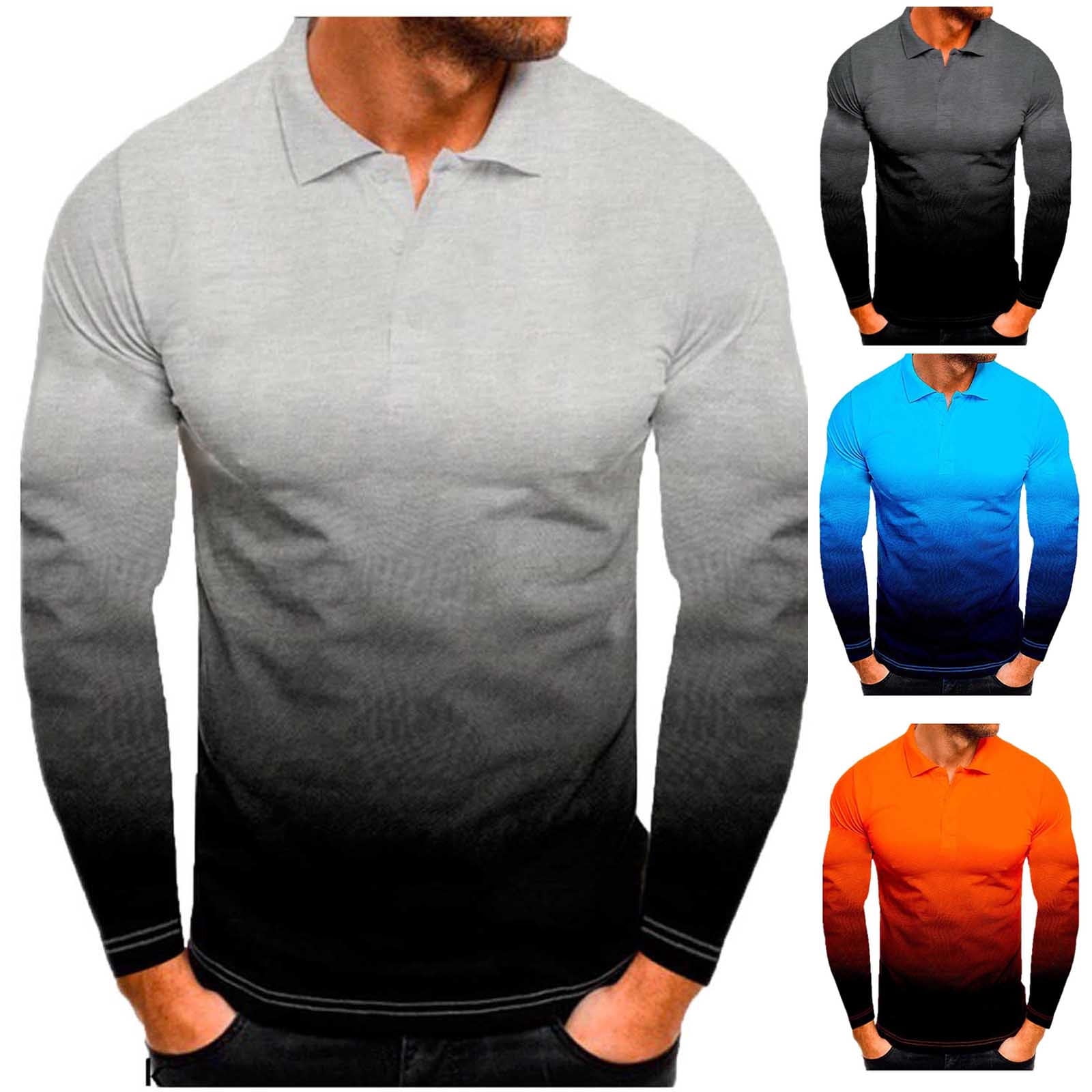 Bovxnpu Men Long Sleeve Shirts Pullover Tee, Men's Casual Fashion ...