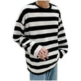 thumbnail image 1 of Bovxnpu Men Long Sleeve Shirts Undershirts Pajamas Shirt Sleep Shirt, Men's Long Sleeve Crew Neck Stripe T-Shirt Casual Fitness Pajama Tops, 1 of 2